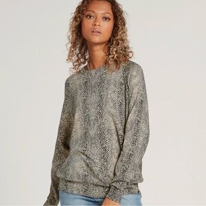 Volcom Lightweight Leopard Print Knit Sweater, Women’s Size M